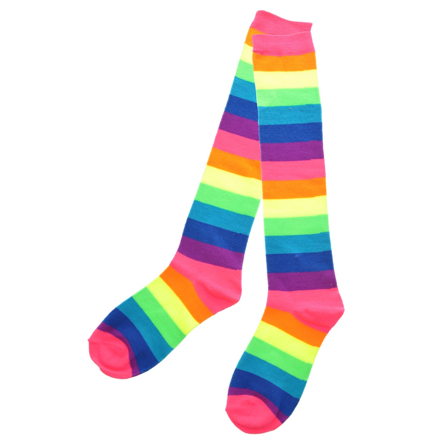 Rainbow and Neon Striped Knee-High Socks (1-6 Pack)
