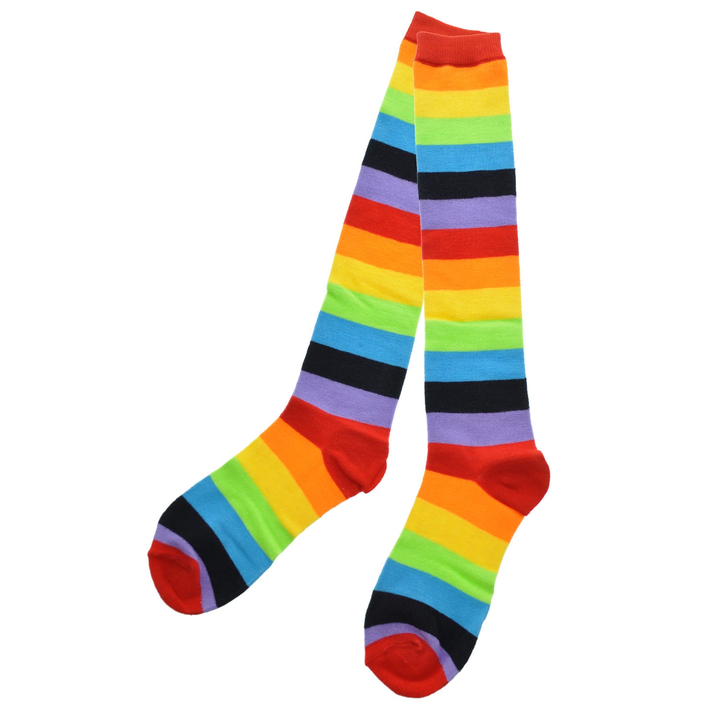 Rainbow and Neon Striped Knee-High Socks (1-6 Pack)