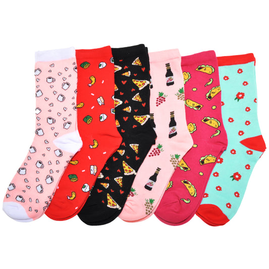 Novelty Foodie Crew Socks (6-Pairs)