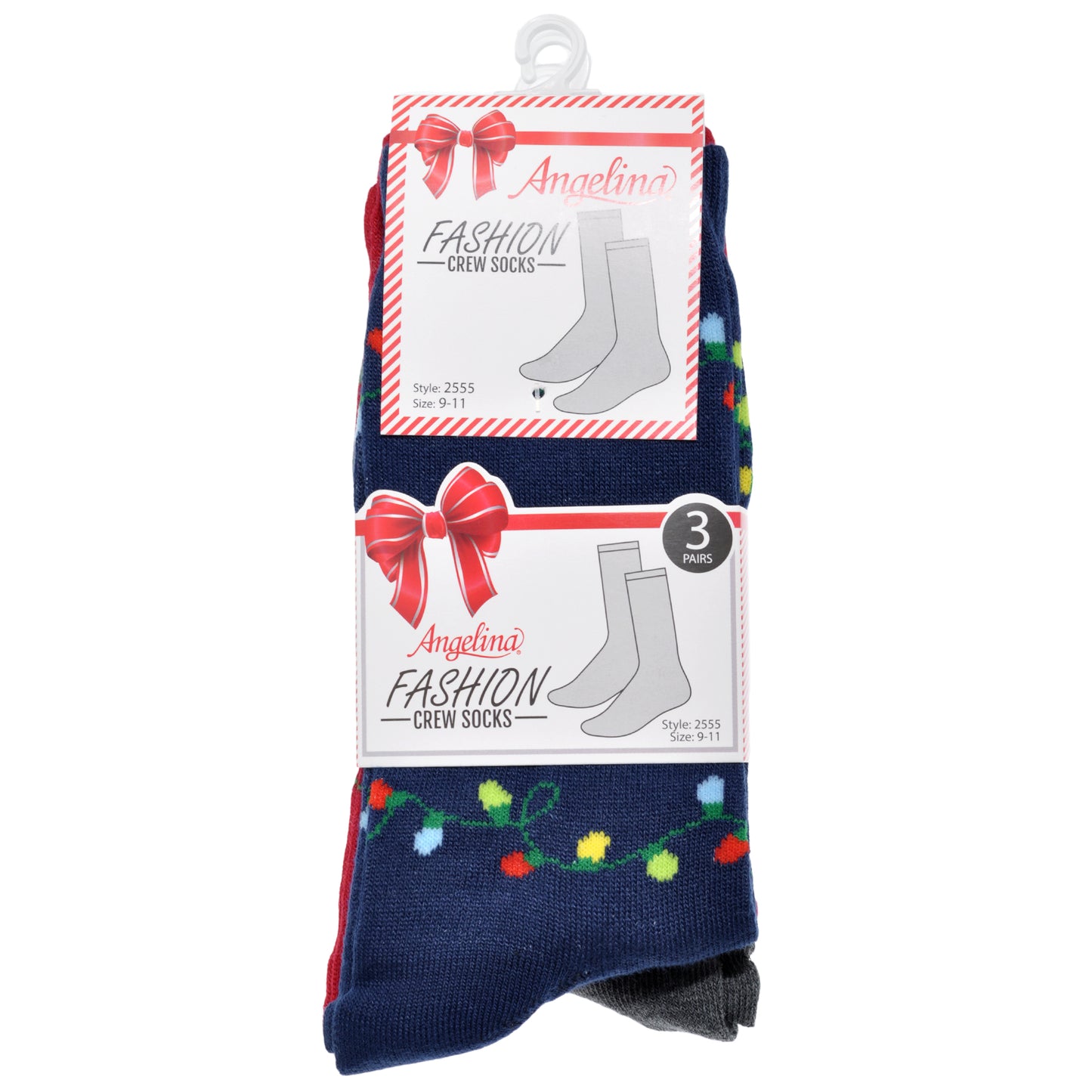 Novelty Holiday Lights Crew Socks