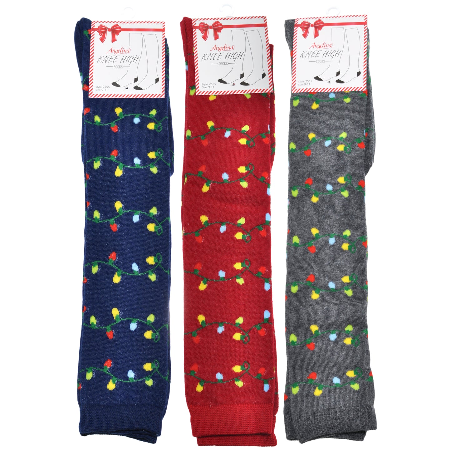 Novelty Holiday Lights Crew Socks