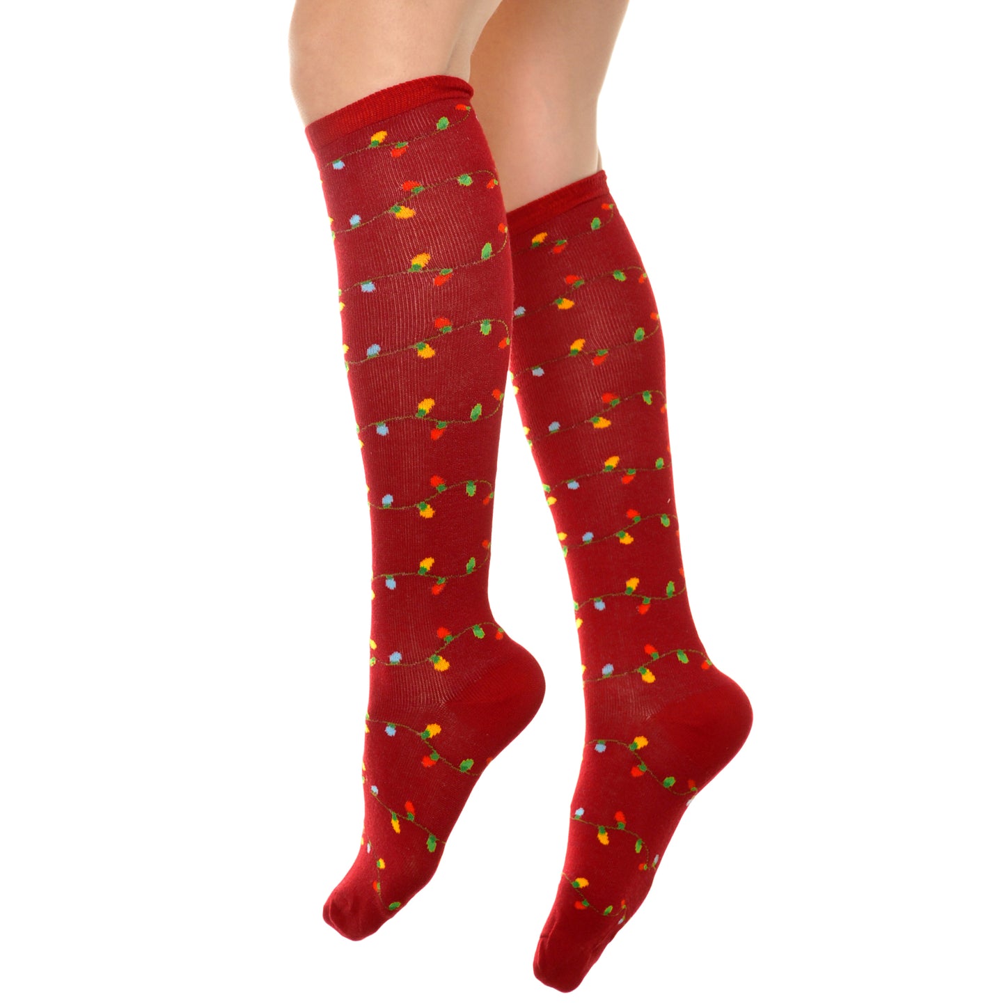 Novelty Holiday Lights Crew Socks