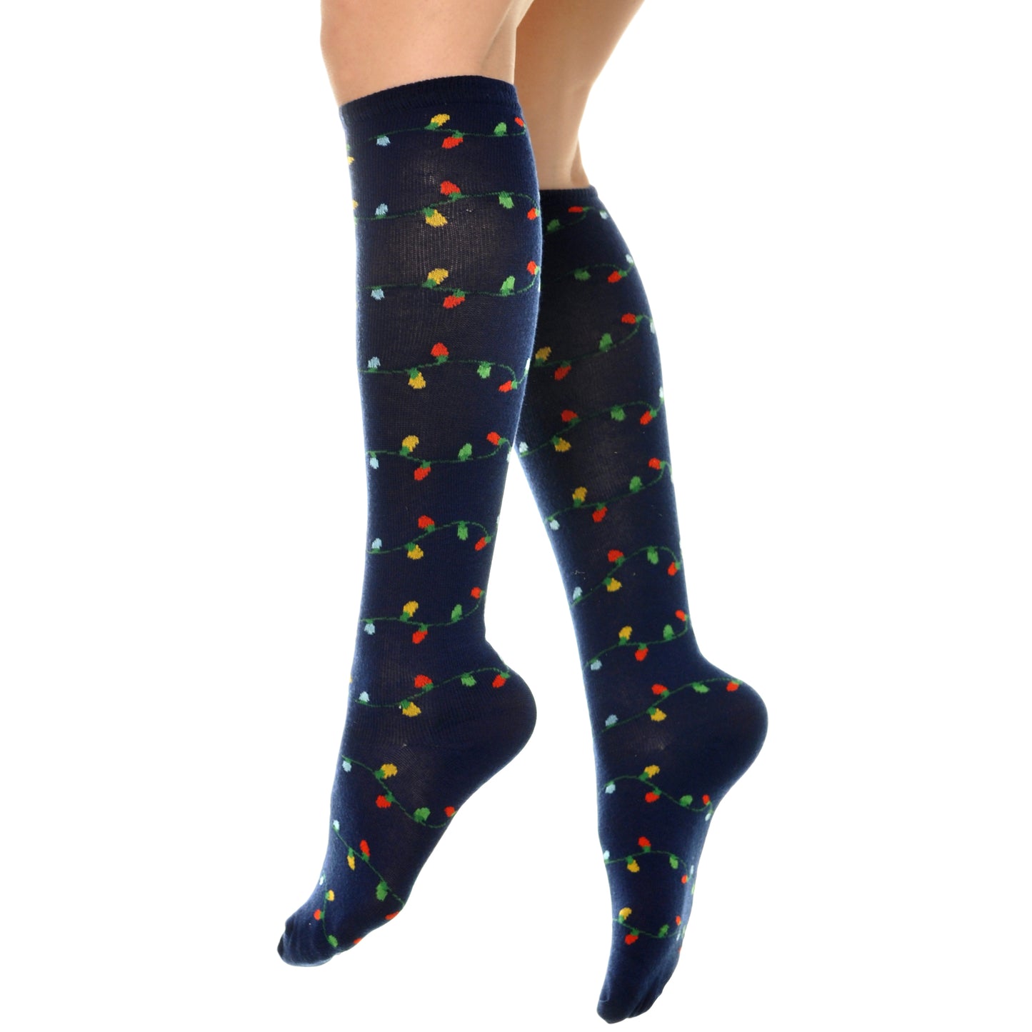 Novelty Holiday Lights Crew Socks