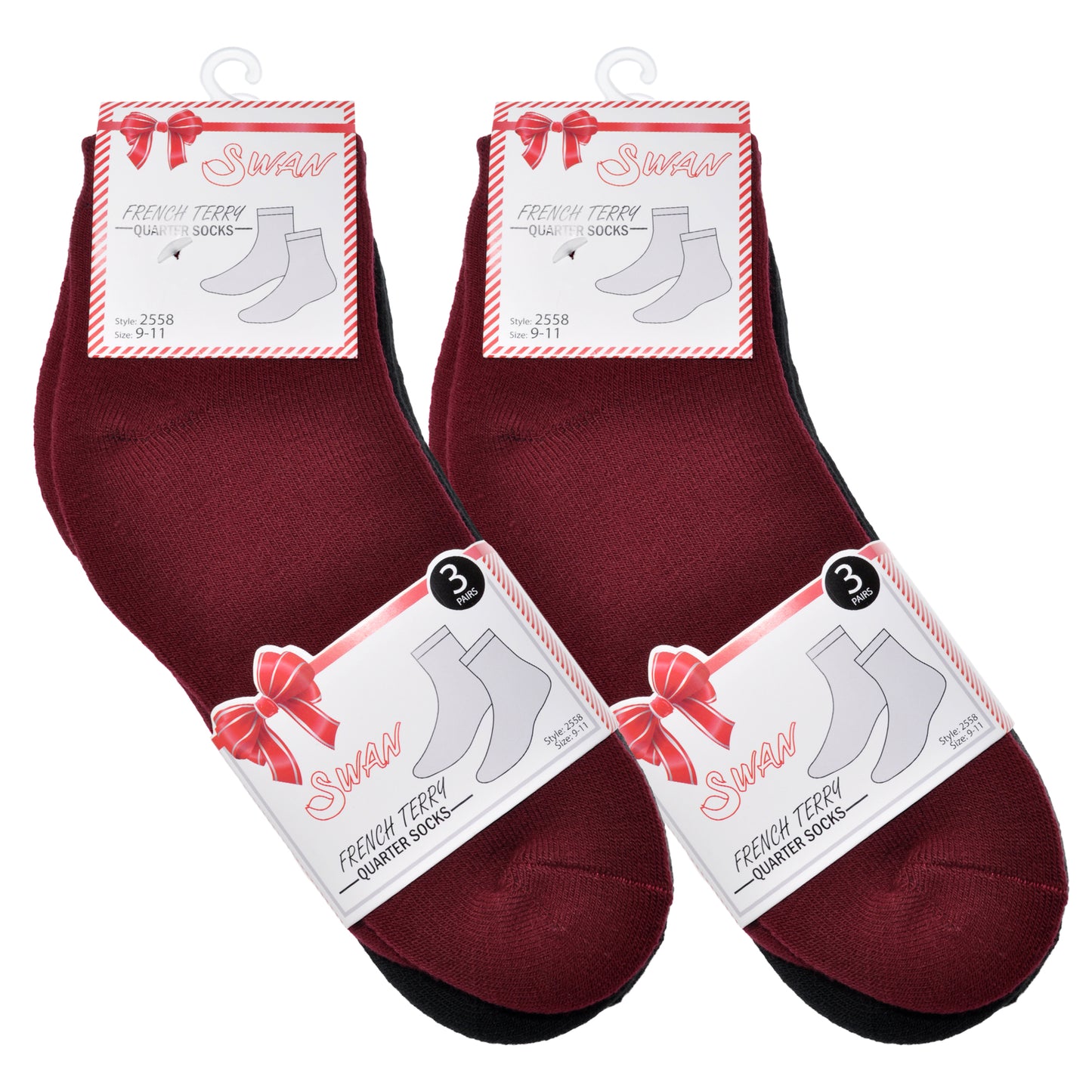Unisex French Terry Quarter Socks (6-Pairs)