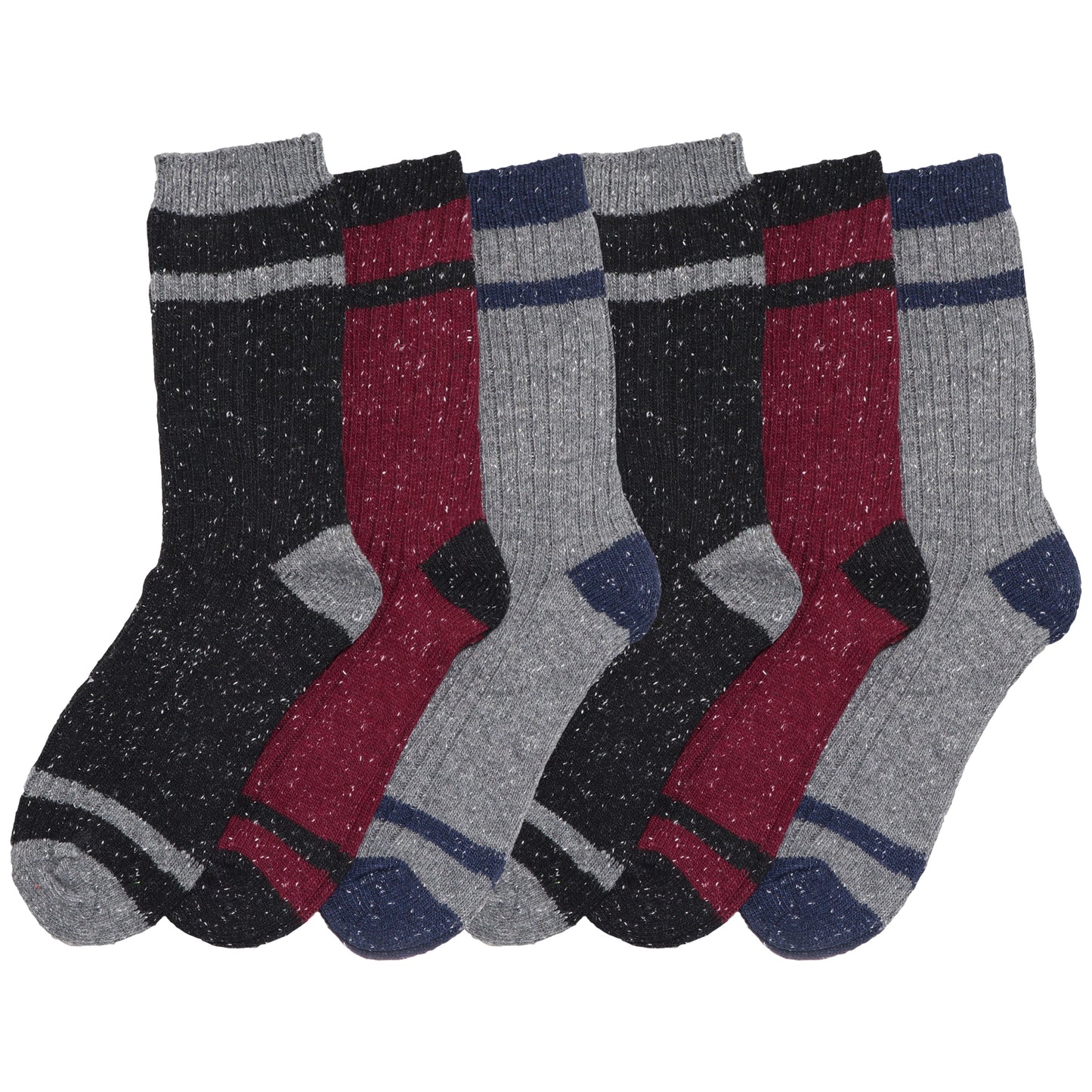 Men's Rib Knit Crew Socks (6-Pairs)