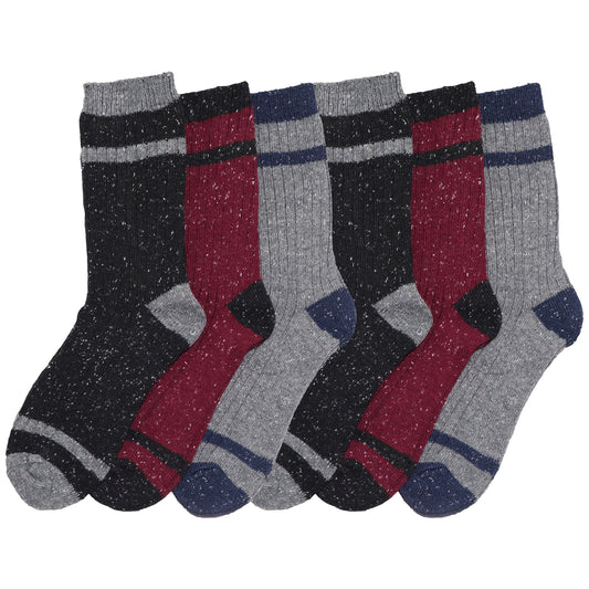 Men's Rib Knit Crew Socks (6-Pairs)