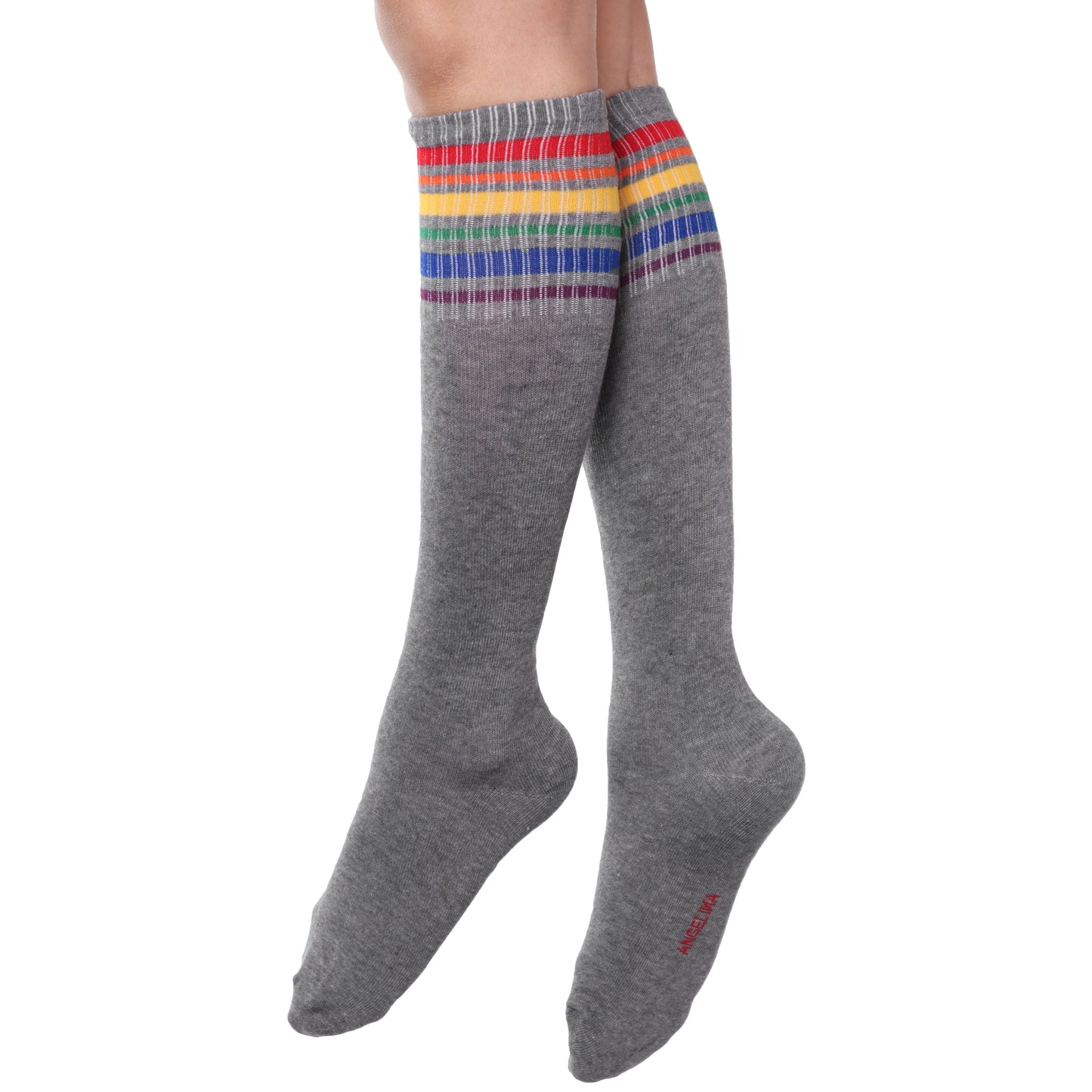 Rainbow Knee High Socks (6-Pairs)
