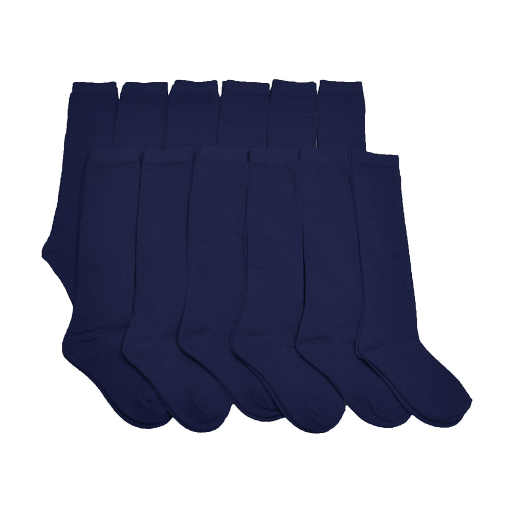 Cotton Classic Uniform Knee-High School Socks (12-Pairs)