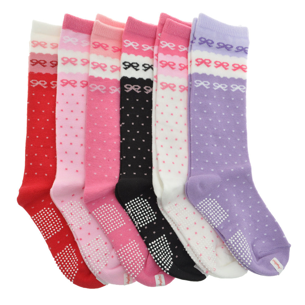 Girls Brightly Patterned Cotton Knee-High Socks (6-Pairs)