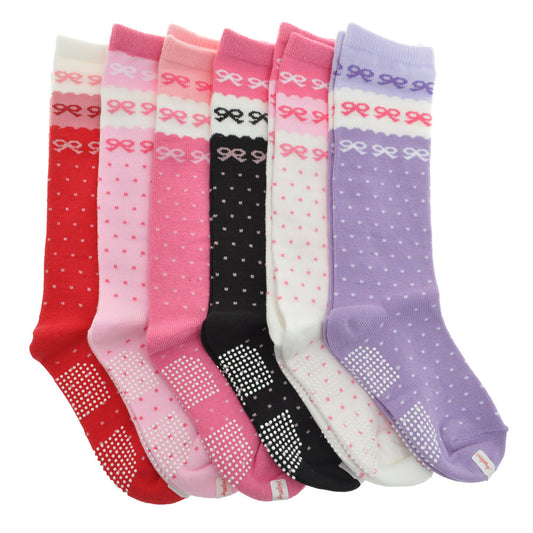 Girls Brightly Patterned Cotton Knee-High Socks (6-Pairs)
