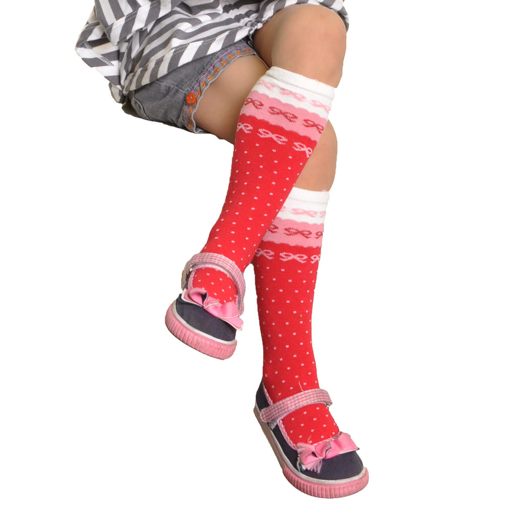 Girls Brightly Patterned Cotton Knee-High Socks (6-Pairs)