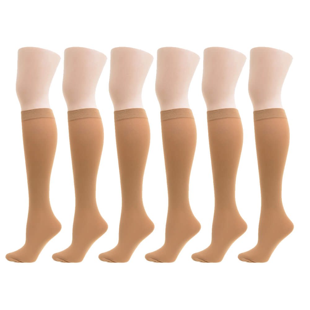 70D Opaque Knee-High Trouser Socks (6-Pairs)