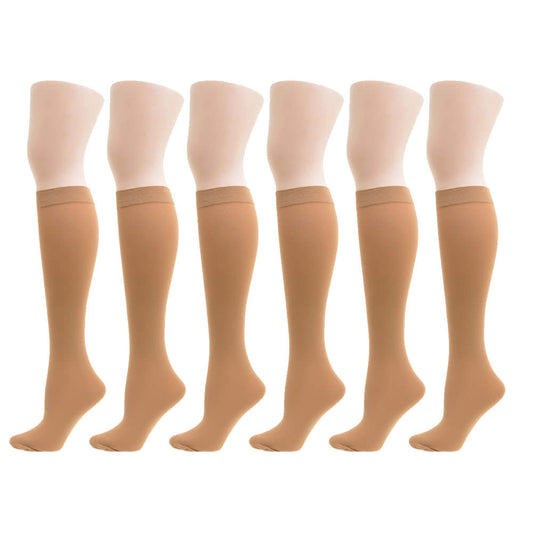 70D Opaque Knee-High Trouser Socks (6-Pairs)