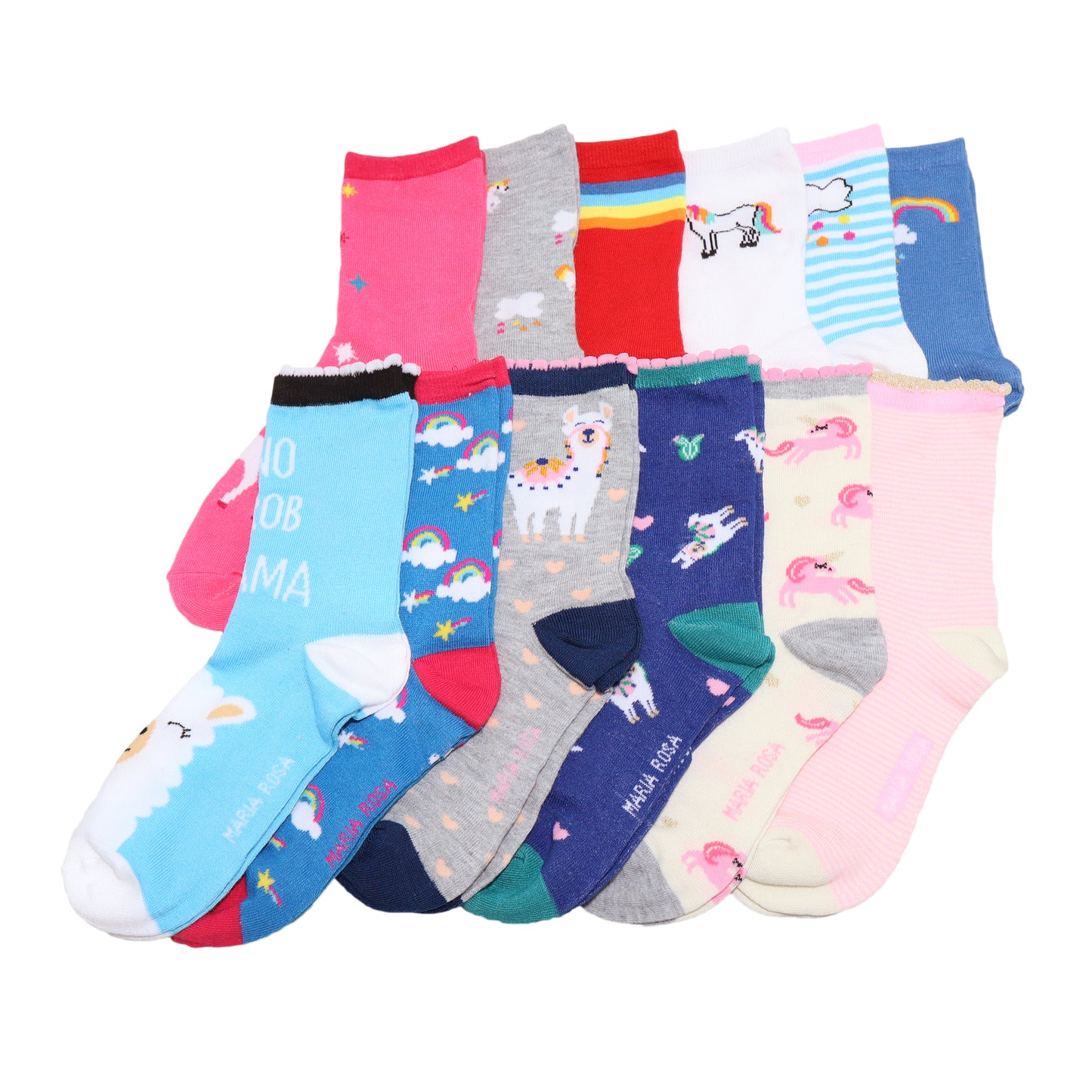 Kid's Novelty Crew Socks with Assorted Knit Designs (12-Pairs)