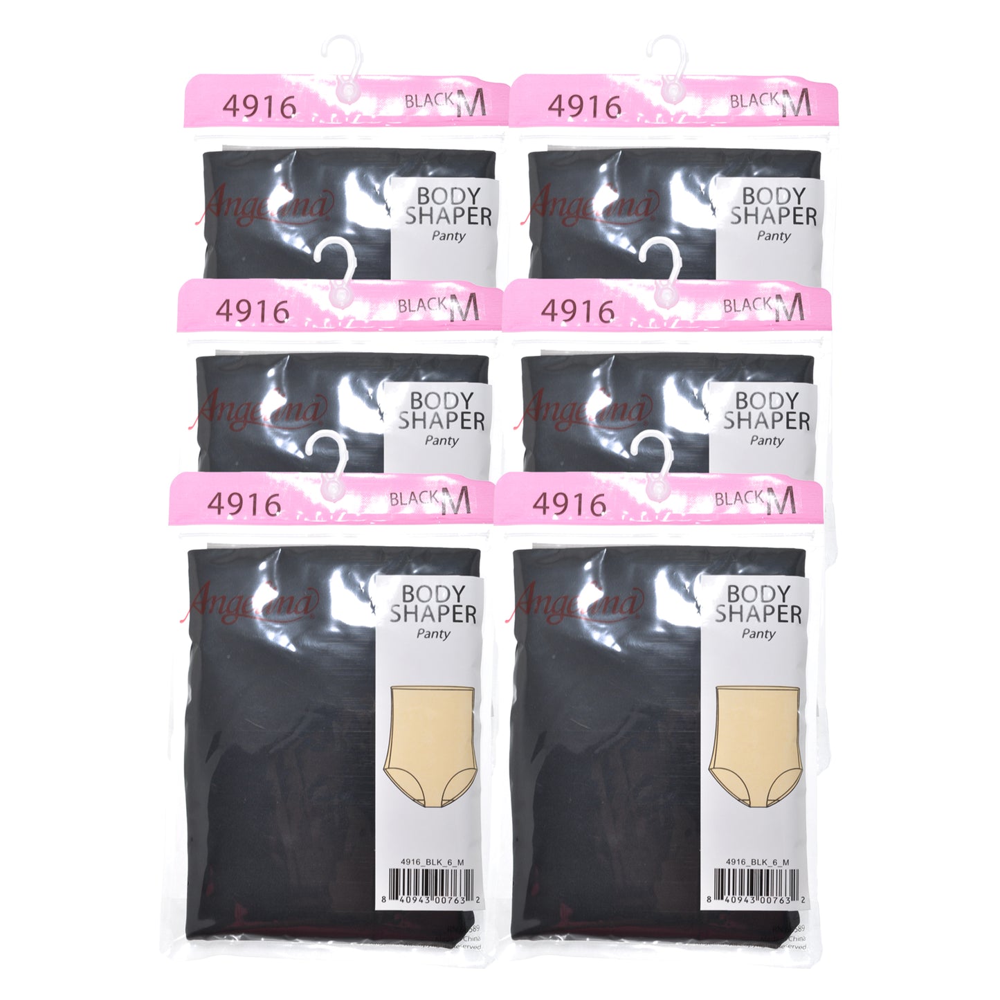 Microfiber High Waist Body Shaper Panties (6-Pack)