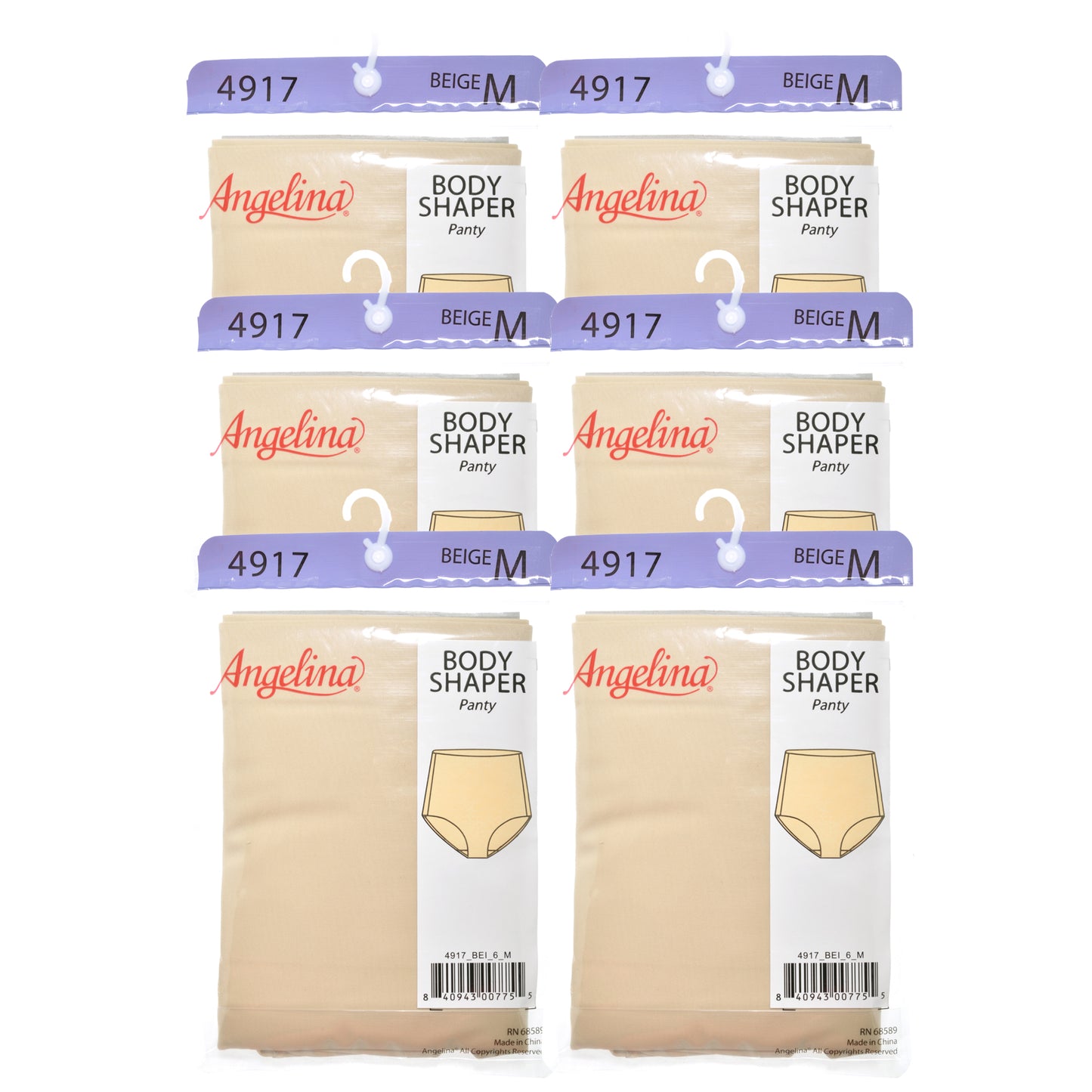 Microfiber Mid-Rise Waist Body Shaper Panties (6-Pack)