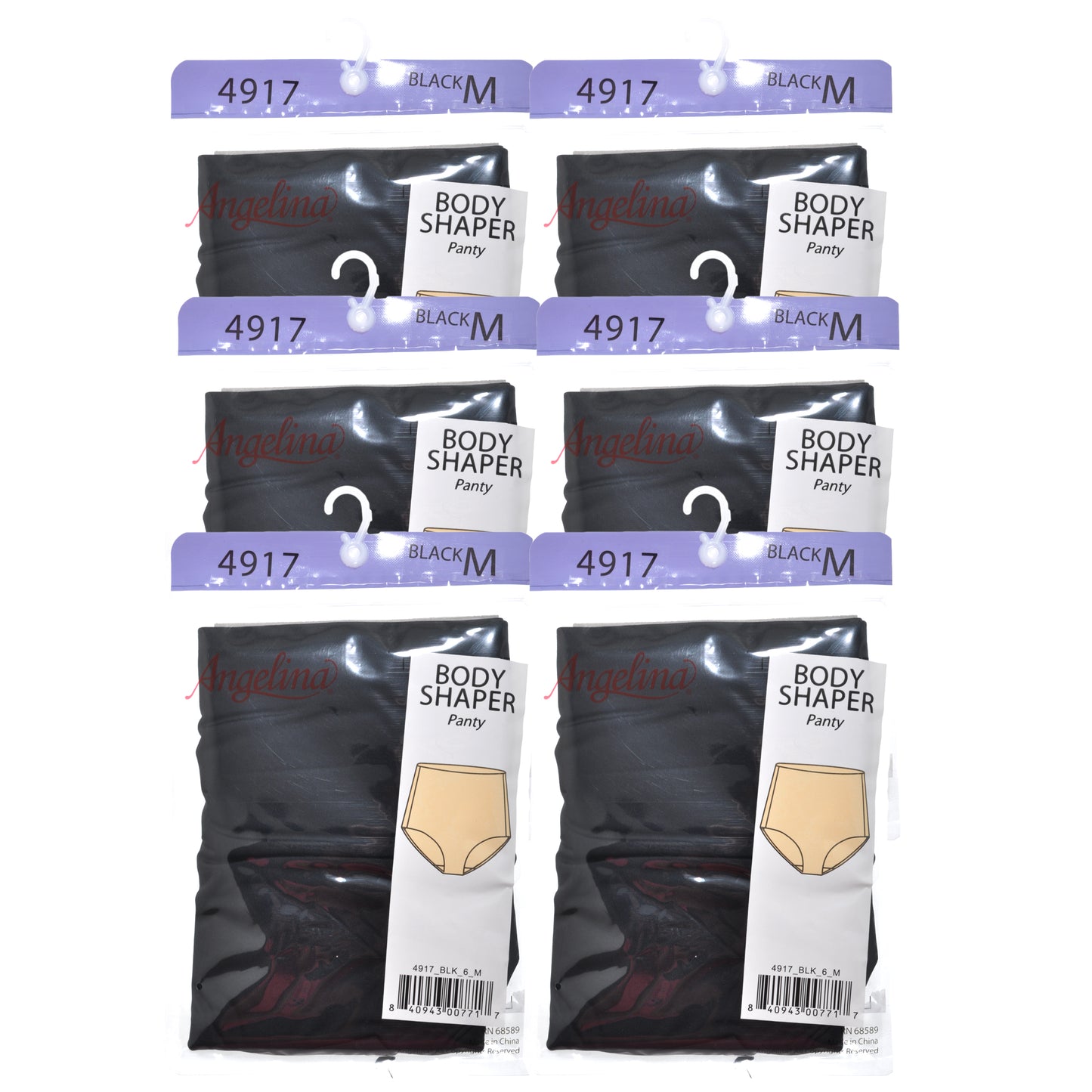 Microfiber Mid-Rise Waist Body Shaper Panties (6-Pack)