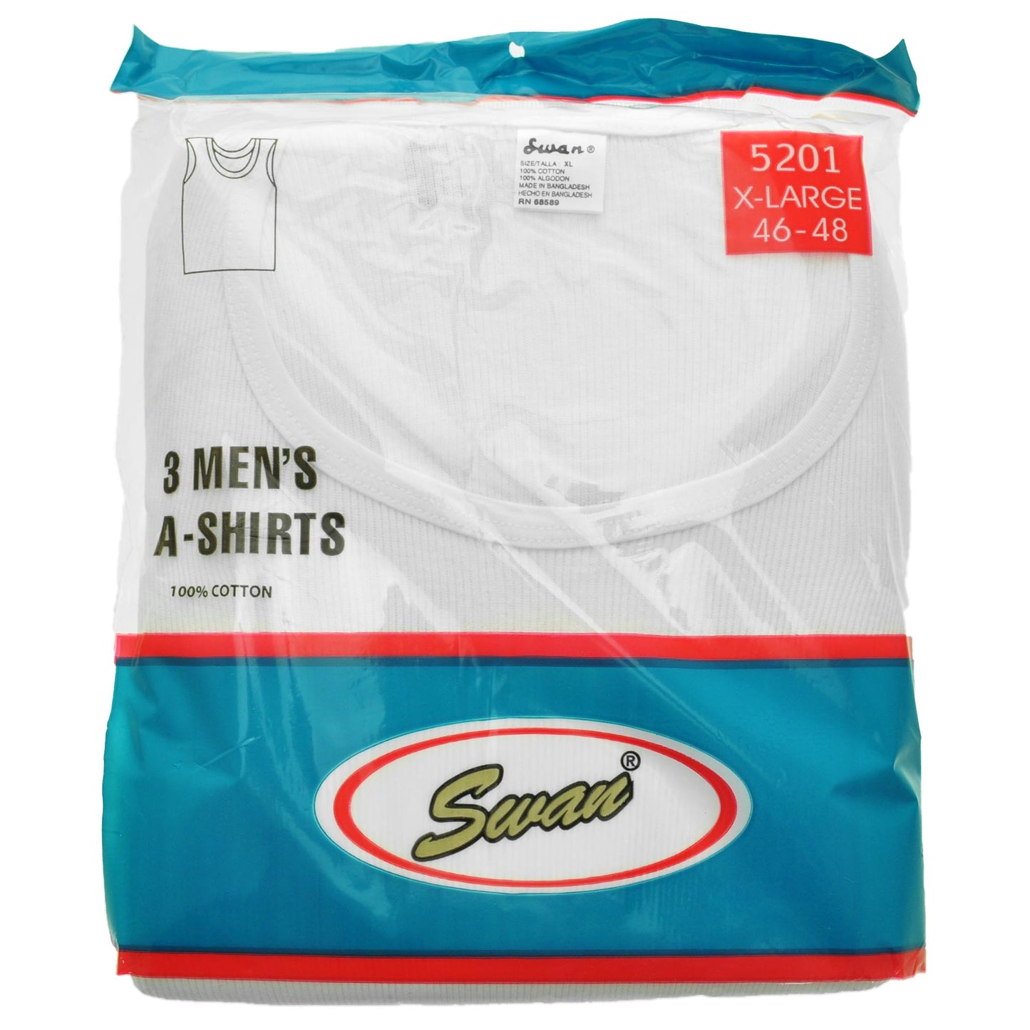 Men's Ribbed White A-Shirt (12-Pack)