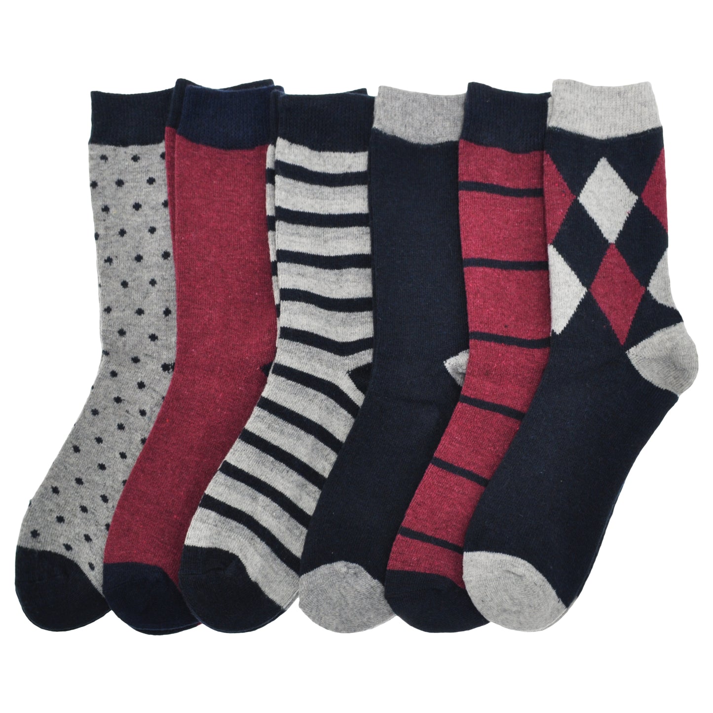 Men's Wool Blend Crew Socks (6-Pairs)