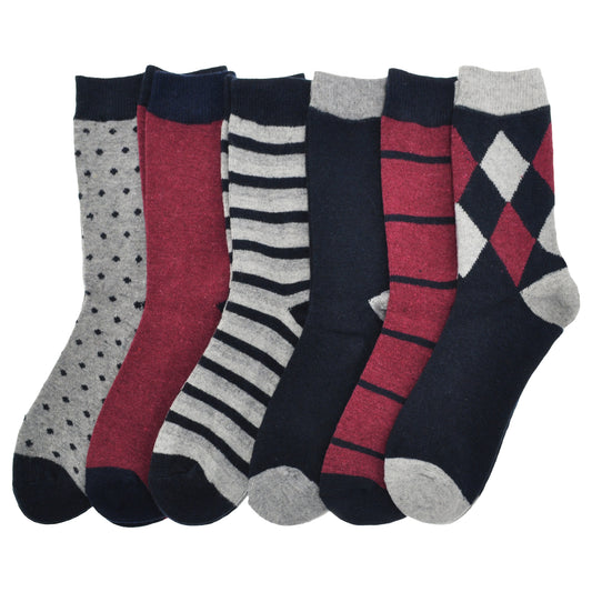 Men's Wool Blend Crew Socks (6-Pairs)