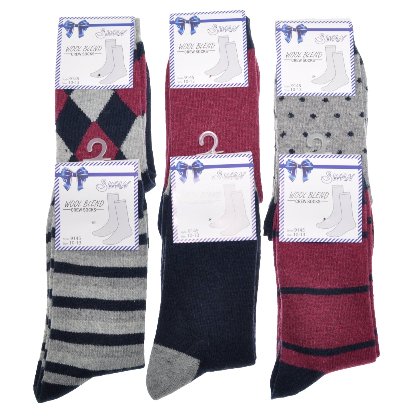 Men's Wool Blend Crew Socks (6-Pairs)