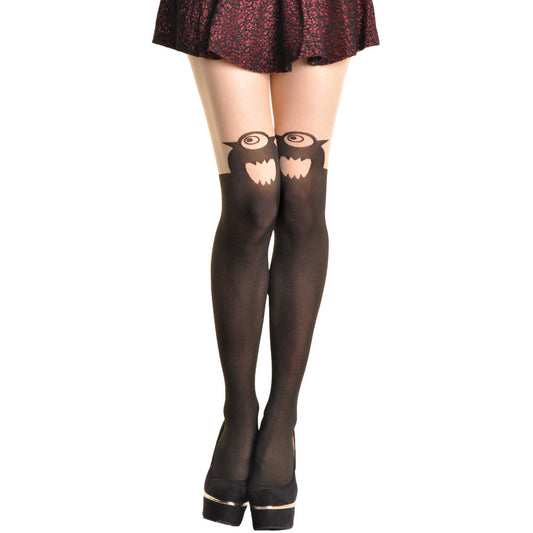Animal Pattern Faux Thigh High Pantyhose (1-Pack)