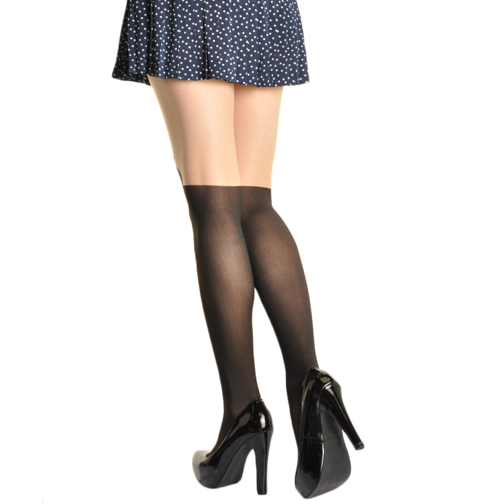 Animal Pattern Faux Thigh High Pantyhose (1-Pack)