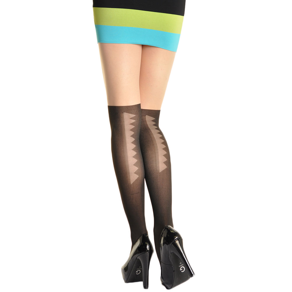 Animal Pattern Faux Thigh High Pantyhose (1-Pack)