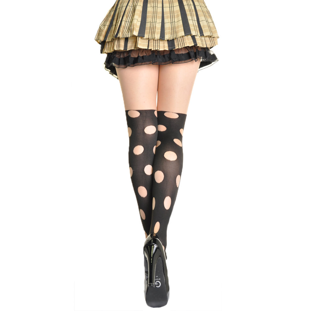 Animal Pattern Faux Thigh High Pantyhose (1-Pack)