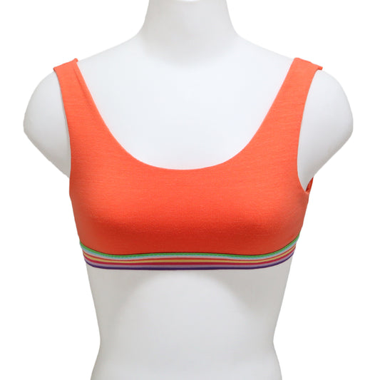 Girls Cotton Training Bra with Rainbow Elastic (6-Pack)