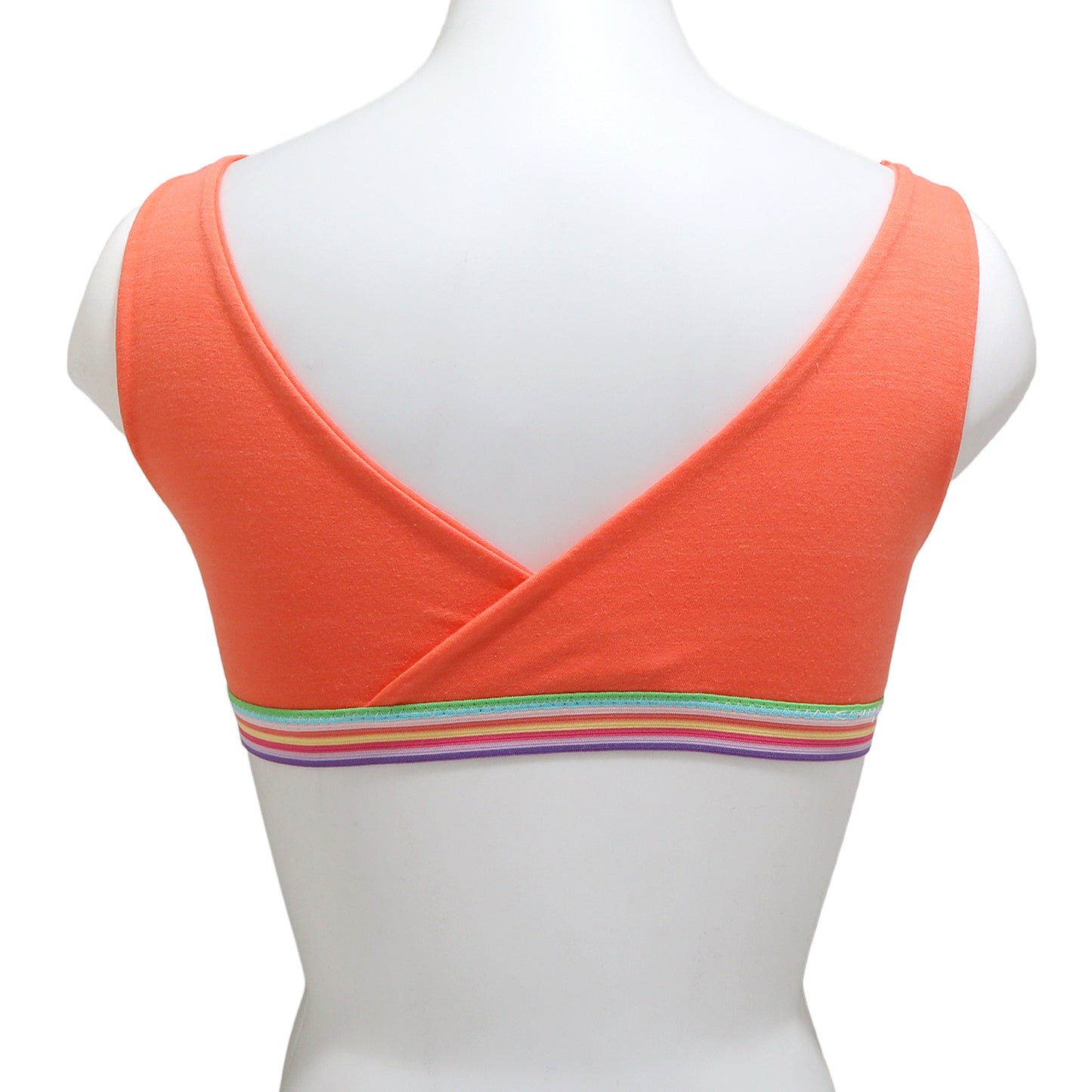 Girls Cotton Training Bra with Rainbow Elastic (6-Pack)