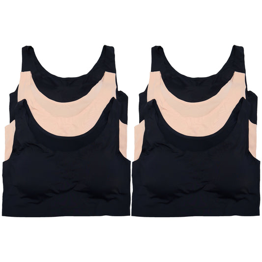 Wire-free Microfiber Laser Cut Bralette (6-Pack)