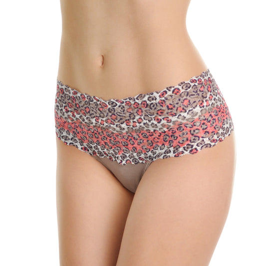 G-String Panties with Leopard Lace Waist (6-Pack)