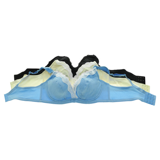 Soft Cup Nursing Bras with Lace Trim (3-Pack)