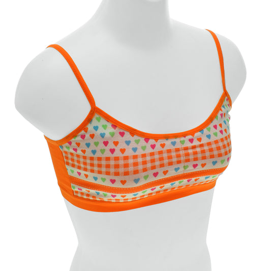 Girls's Cotton Training Bras With Heart Print Design (6-Pack)