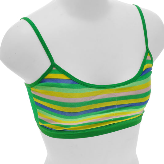 Girls' Cotton Cami Style Training Bra with Rainbow Print (6-Pack)