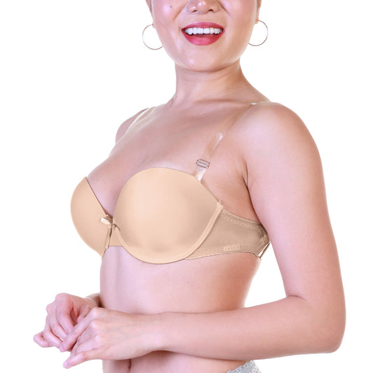 Wired and Lightly Padded Bras with Clear Convertible Straps (3-Pack)