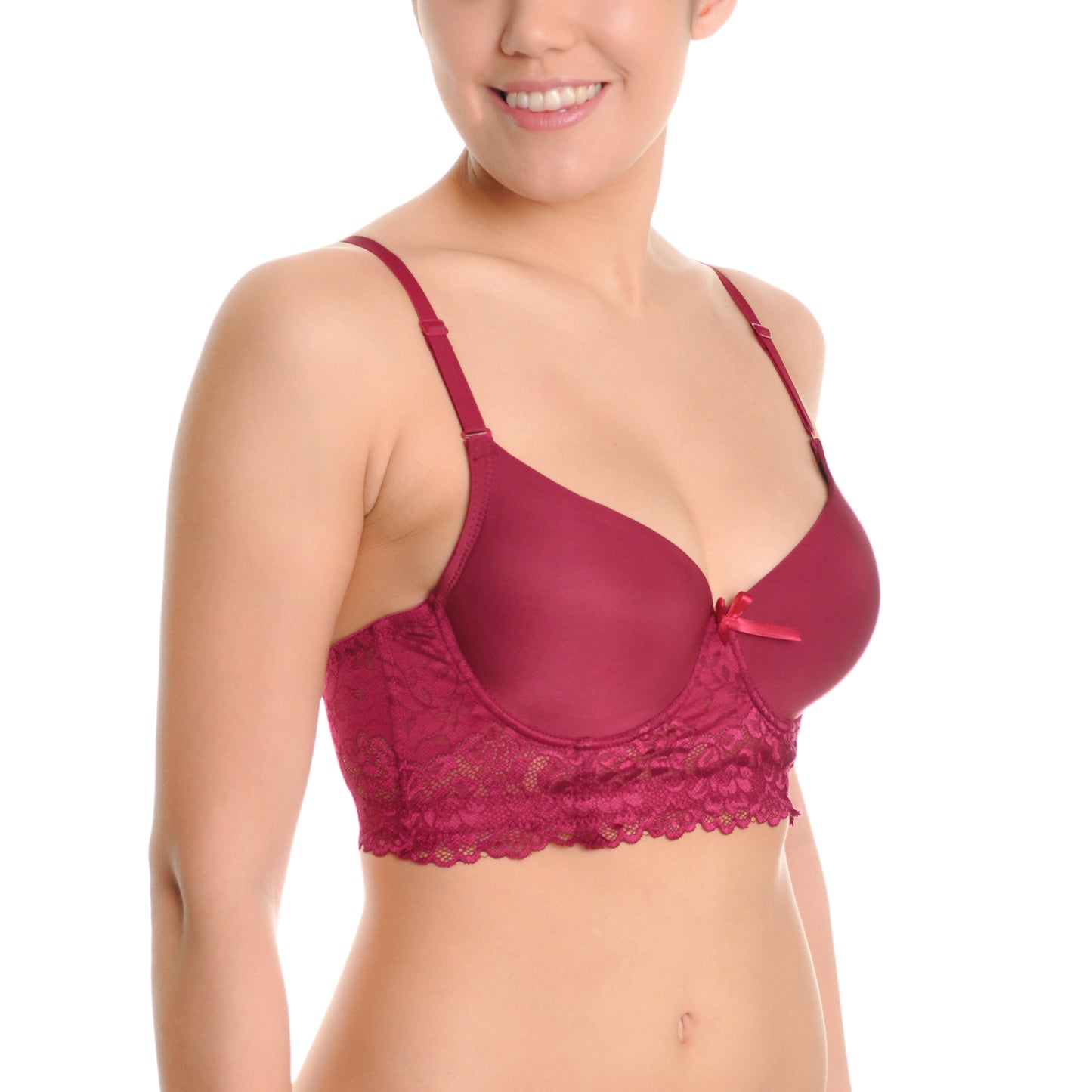 Matching Bras and Panties Set with Rose Lace Design (6-Pack)
