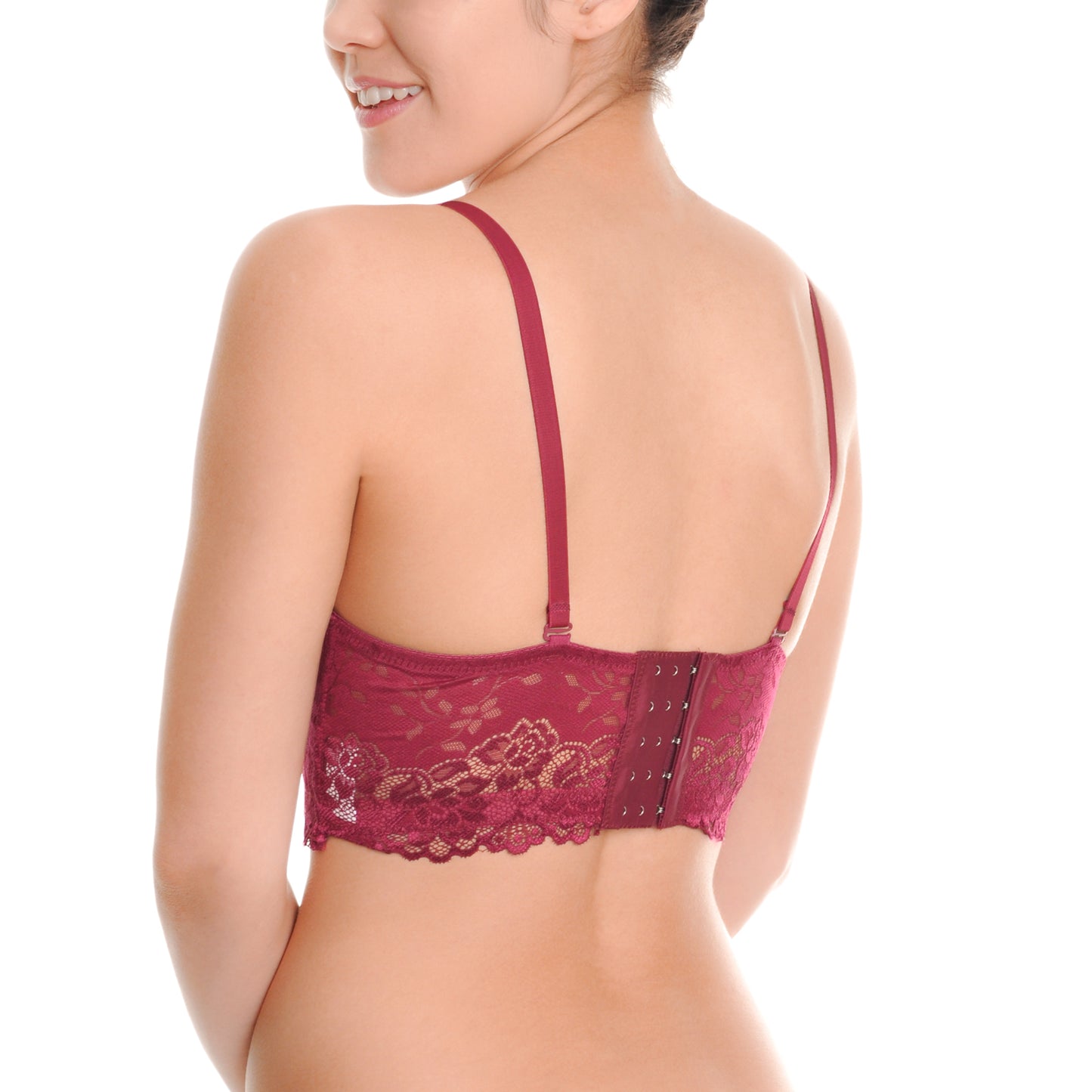 Matching Bras and Panties Set with Rose Lace Design (6-Pack)