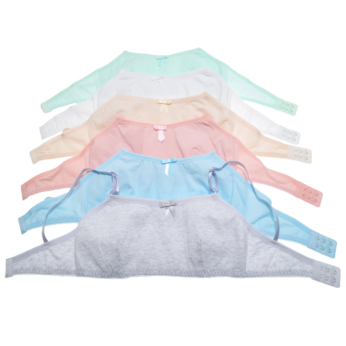 Girl's Wire-free Classic Cotton Training Bra (6-Pack)