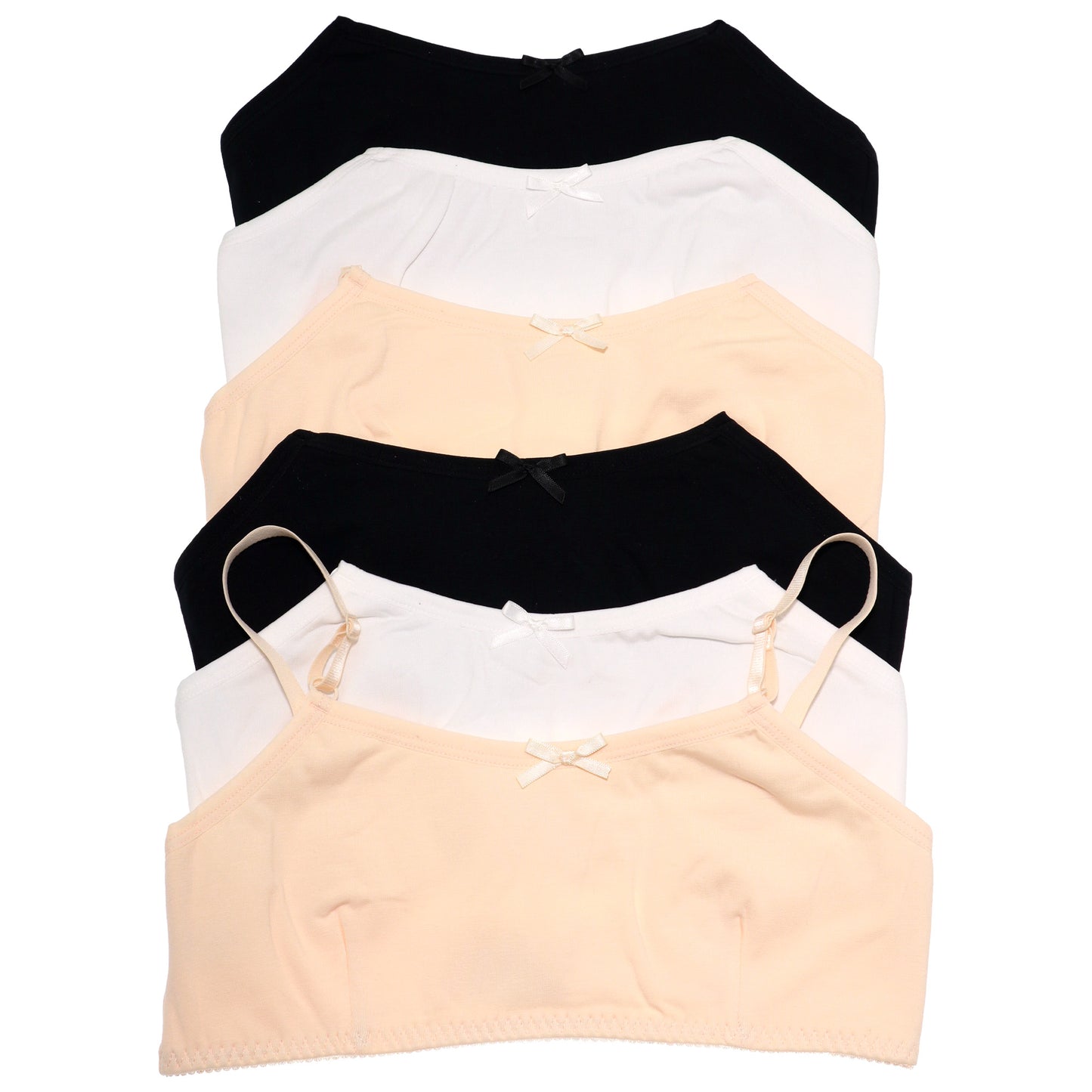 Girl's Wire-free Classic Cotton Training Bra (6-Pack)
