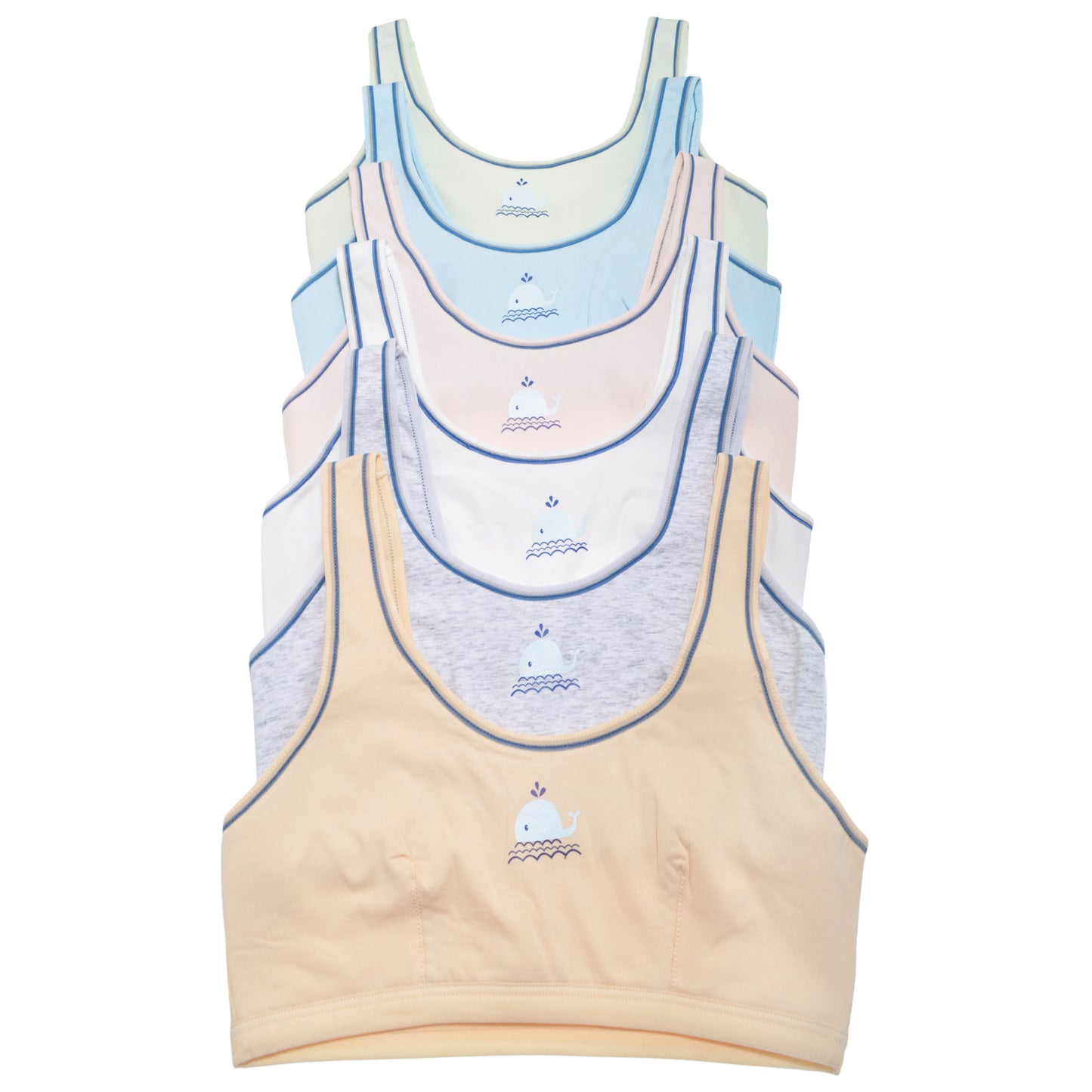 Girl's Wire-free Cotton Training Bra (6-Pack)