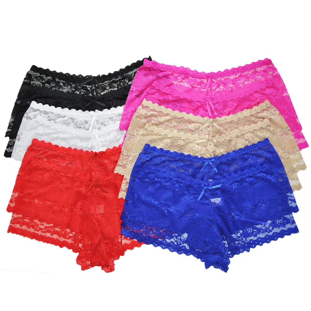 Plus Size Sexy Lace Boxer Briefs (12-Pack)