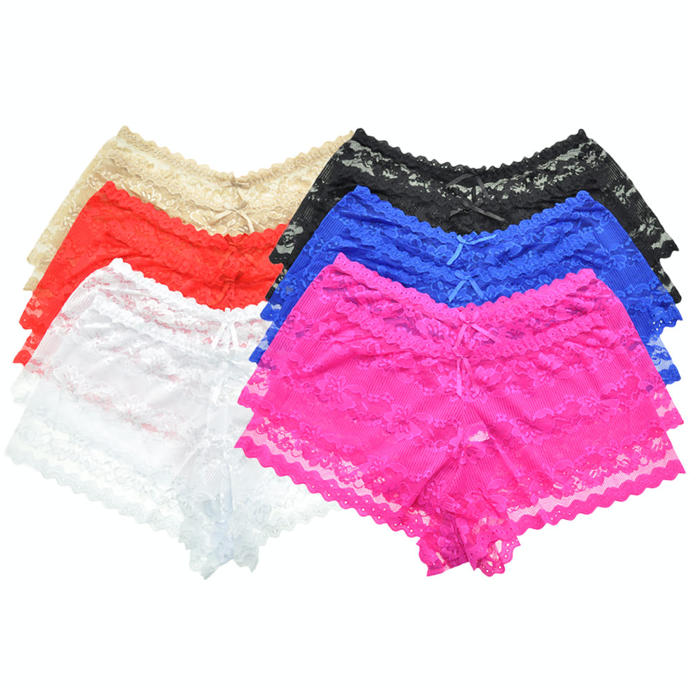 Plus Size Sexy Lace Boxer Briefs (12-Pack)