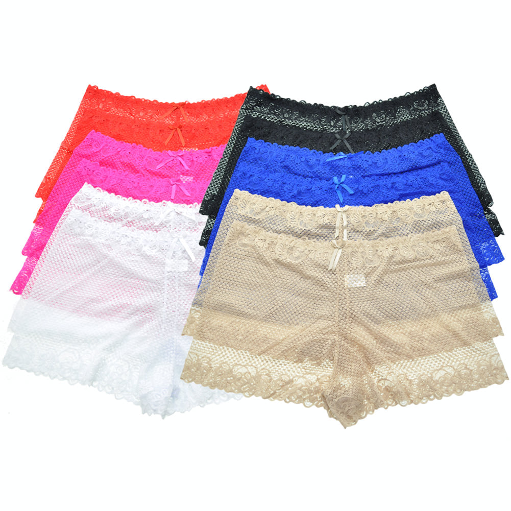 Plus Size Sexy Lace Boxer Briefs (12-Pack)