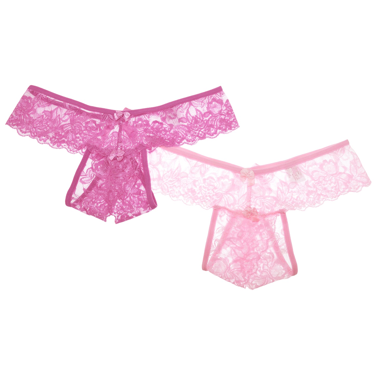 Open-Crotch Lace Thongs (2-Pack)