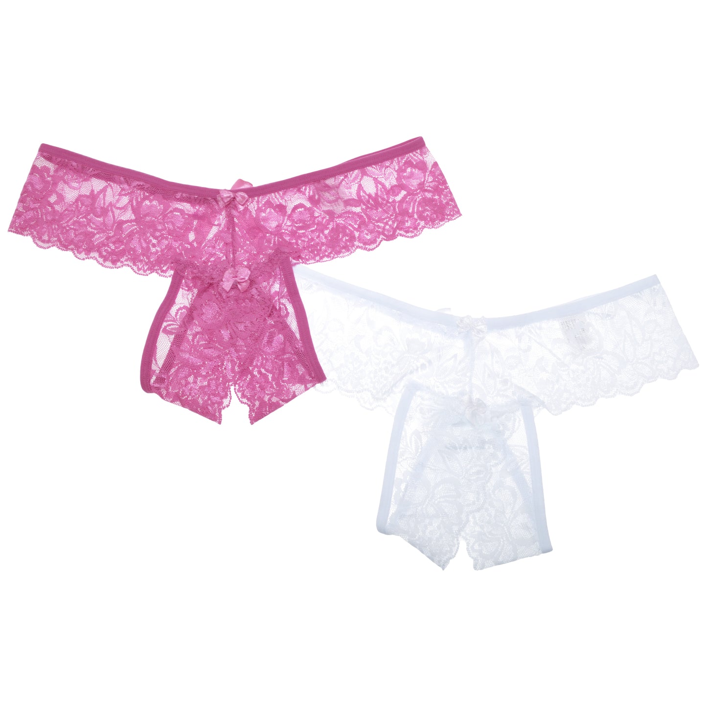 Open-Crotch Lace Thongs (2-Pack)