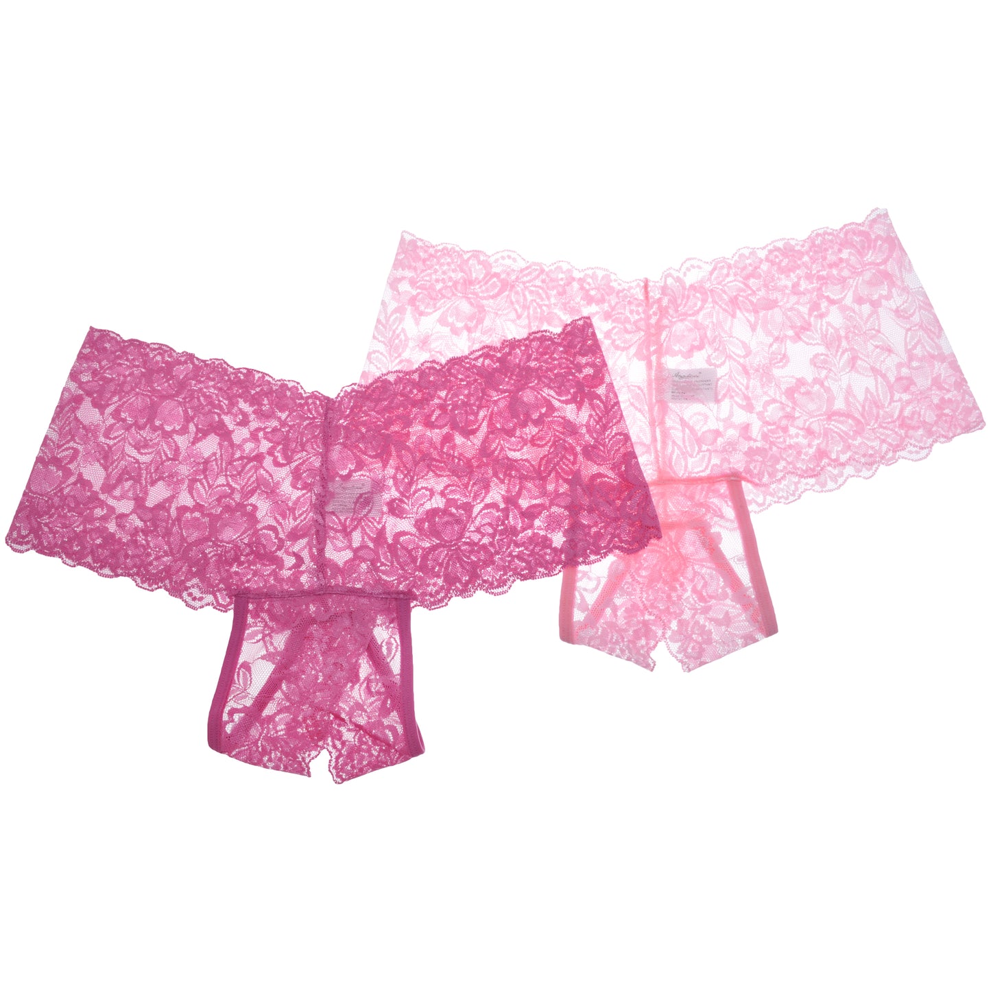 Open-Crotch Cheeky Boxers with Floral Lace Design (2-Pack)