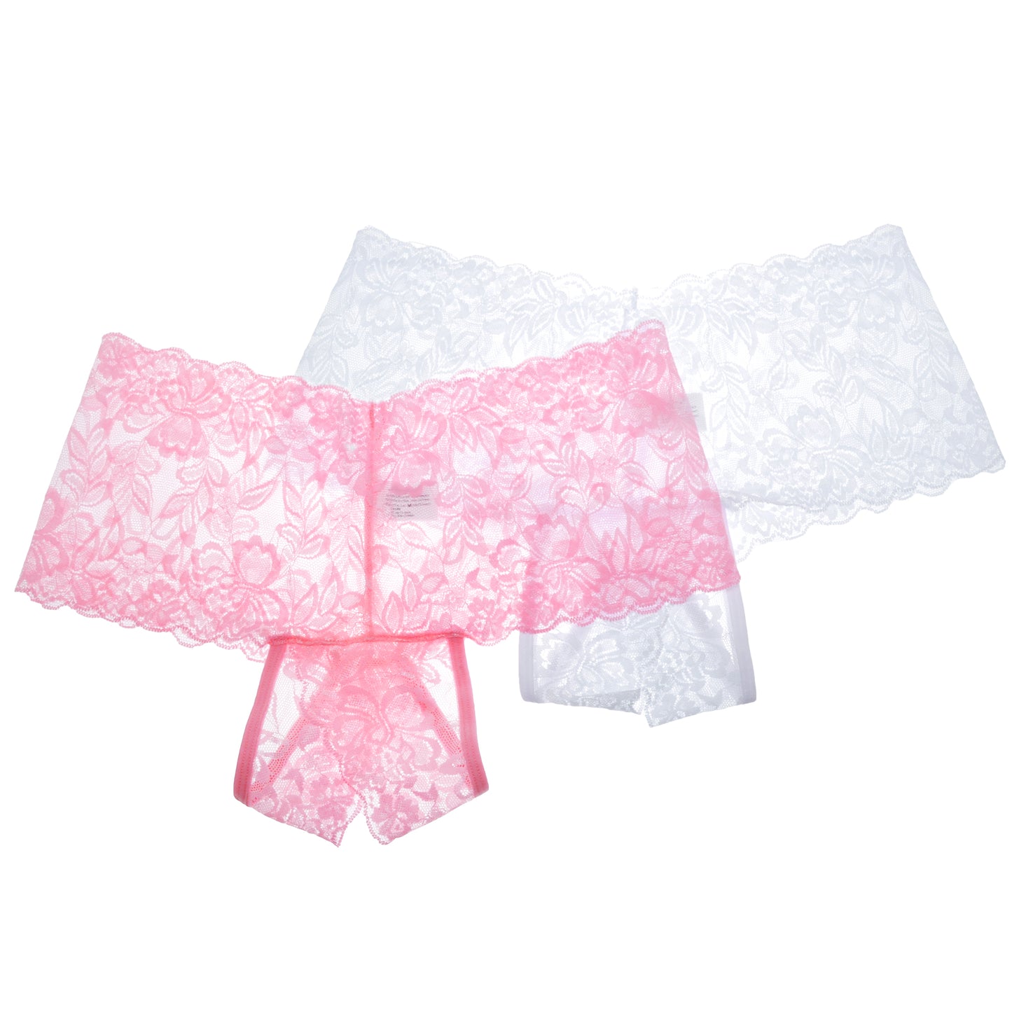Open-Crotch Cheeky Boxers with Floral Lace Design (2-Pack)