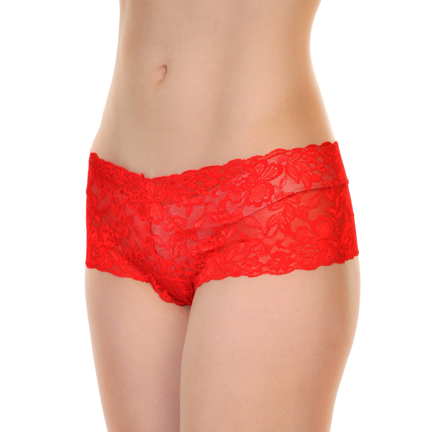 Open-Crotch Cheeky Boxers with Floral Lace Design (2-Pack)